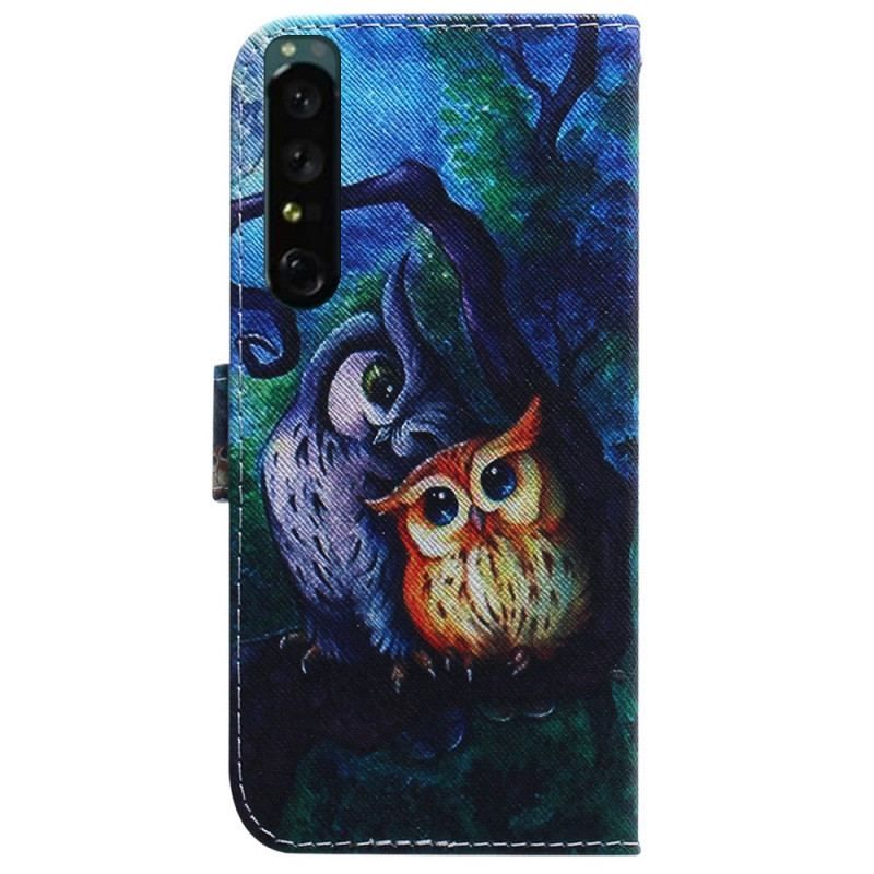 Housse Sony Xperia 1 IV Peinture Hiboux