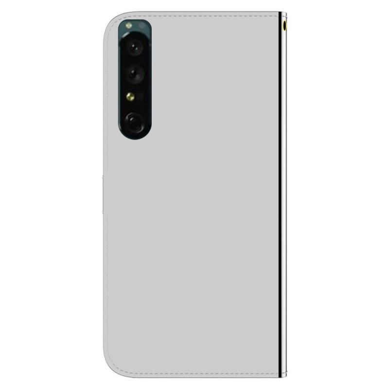 Housse Sony Xperia 1 IV Simili Cuir Miroir à Lanière