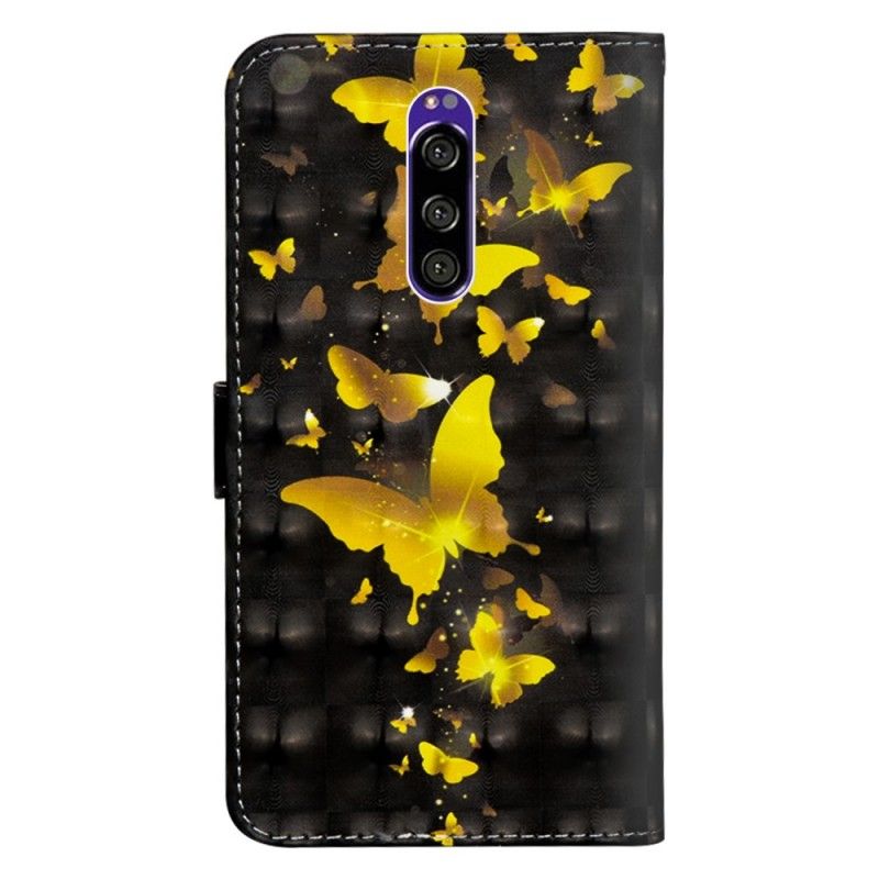 Housse Sony Xperia 1 Papillons Jaunes