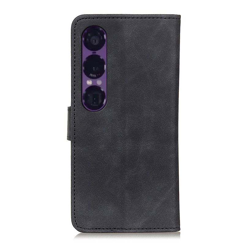 Housse Sony Xperia 1 VII Effet Cuir Vintage KHAZNEH