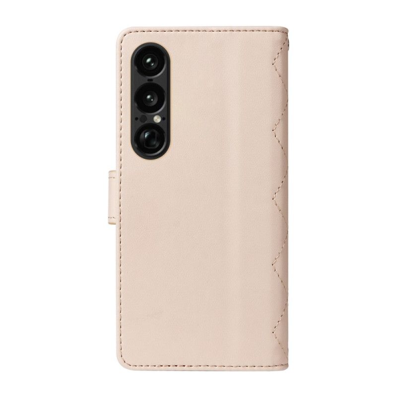 Housse Sony Xperia 1 VII Matelassée avec Lanière et Bandoulière
