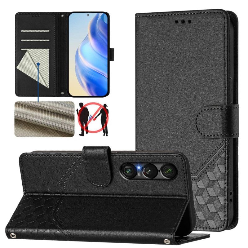Housse Sony Xperia 1 VII Protection RFID Motif Nid d'Abeille