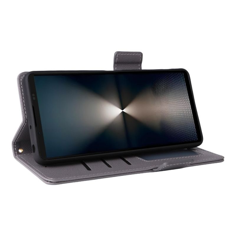 Housse Sony Xperia 1 VII Texture Litchi à Lanière