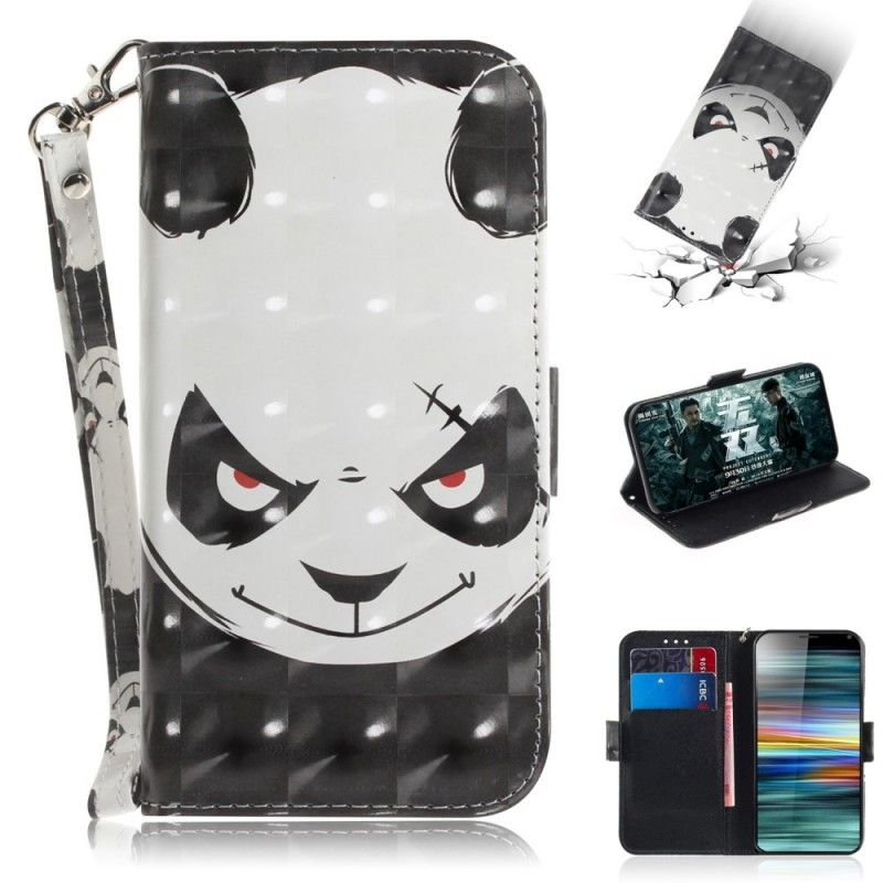 Housse Sony Xperia 10 Angry Panda À Lanière