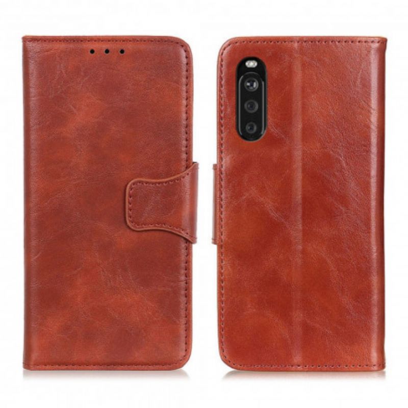 Housse Sony Xperia 10 III Cuir Fendu Fermoir Réversible