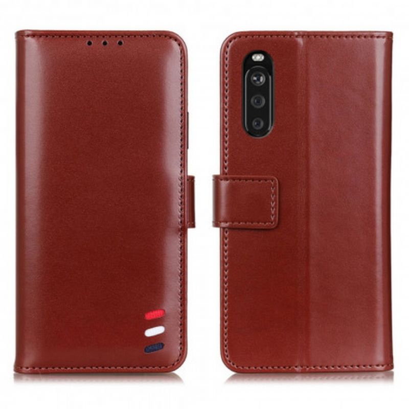 Housse Sony Xperia 10 III Effet Cuir Tricolore