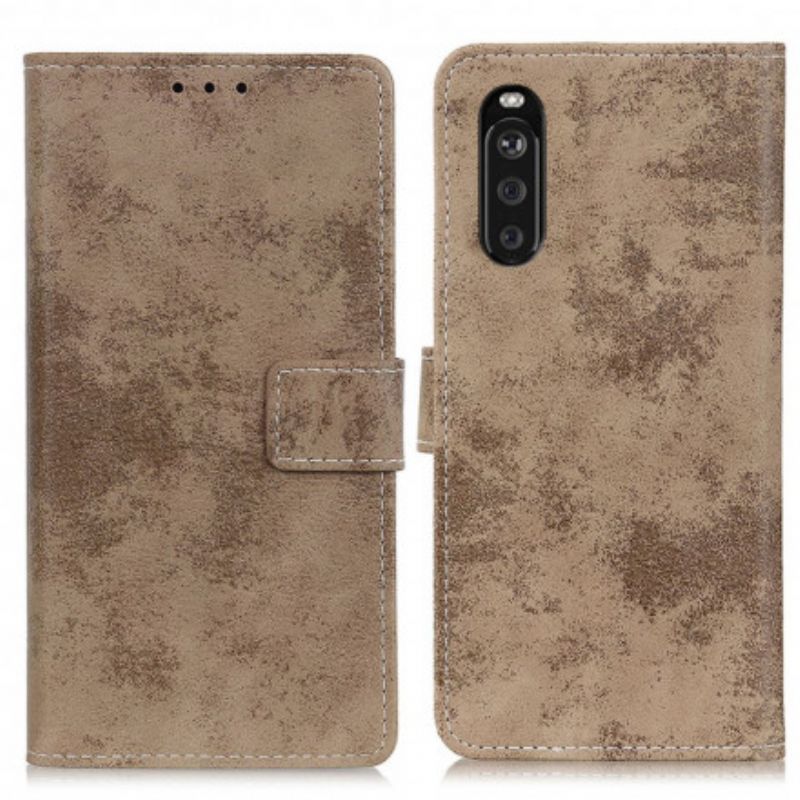 Housse Sony Xperia 10 III Effet Cuir Vintage