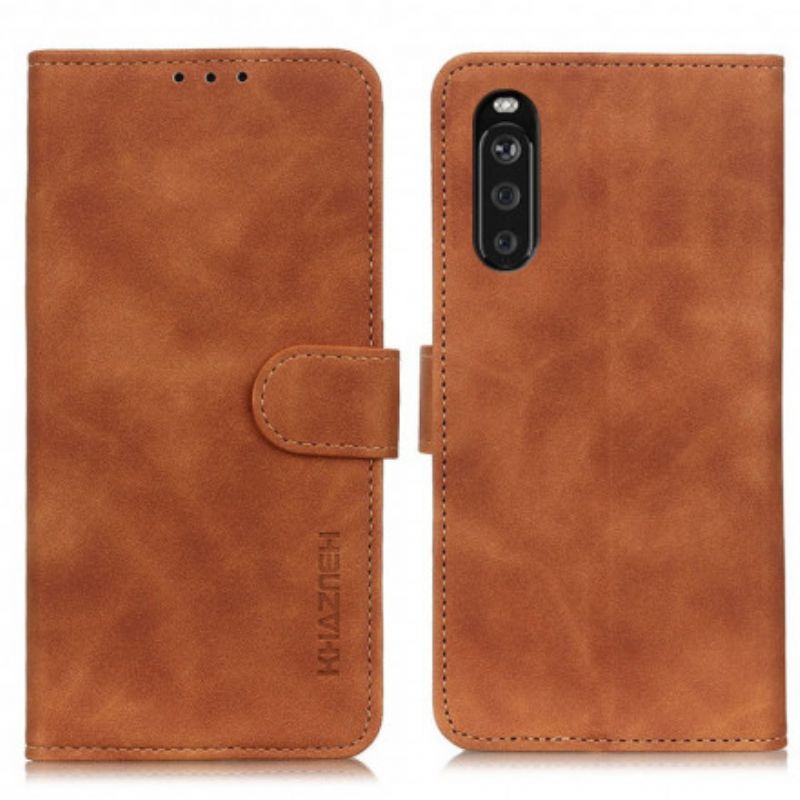 Housse Sony Xperia 10 III Effet Cuir Vintage Khazneh