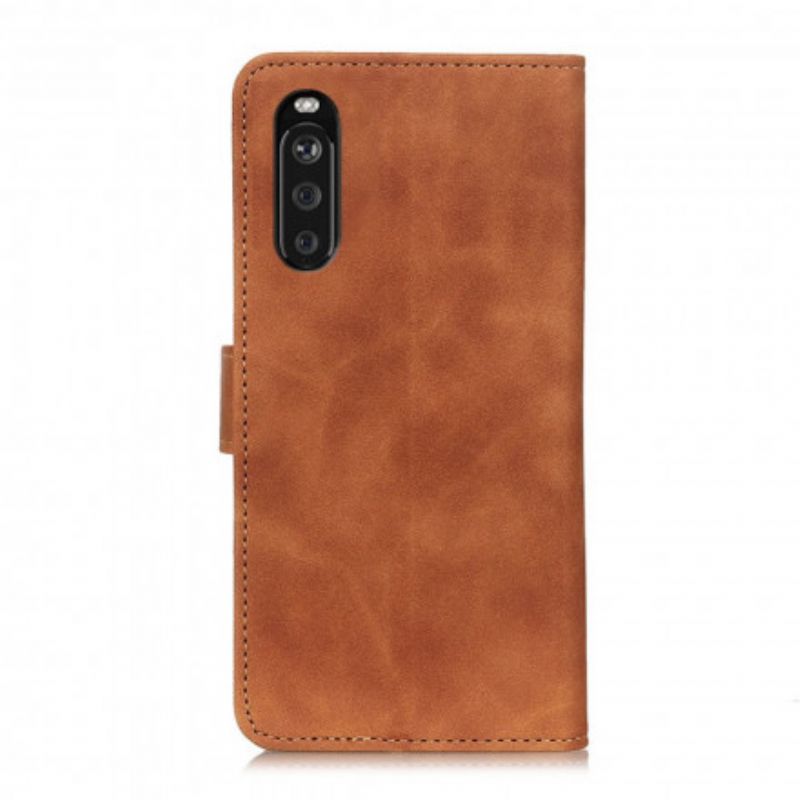 Housse Sony Xperia 10 III Effet Cuir Vintage Khazneh