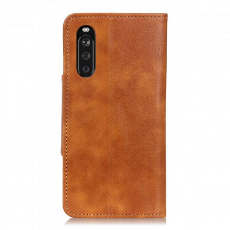 Housse Sony Xperia 10 III Simili Cuir Vintage Bouton