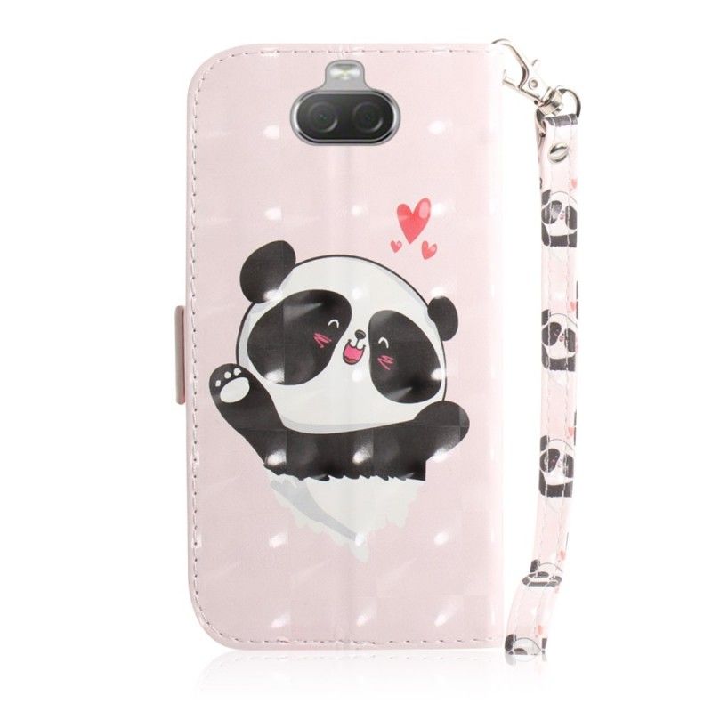 Housse Sony Xperia 10 Panda Love À Lanière