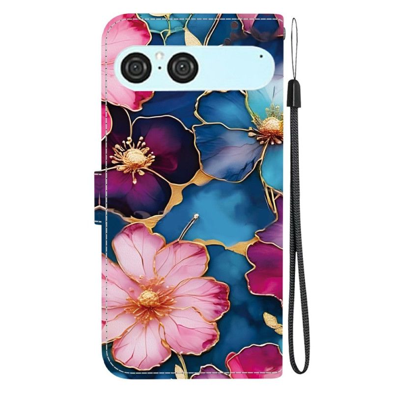 Housse Sony Xperia 10 VII Motif Floral Bleu et Or