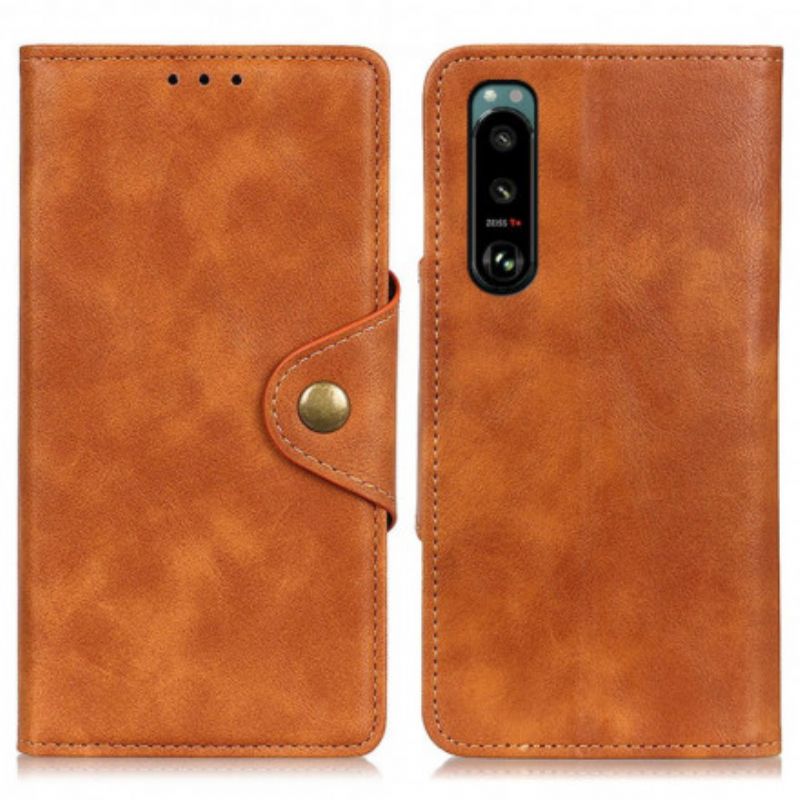 Housse Sony Xperia 5 III Simili Cuir Bouton