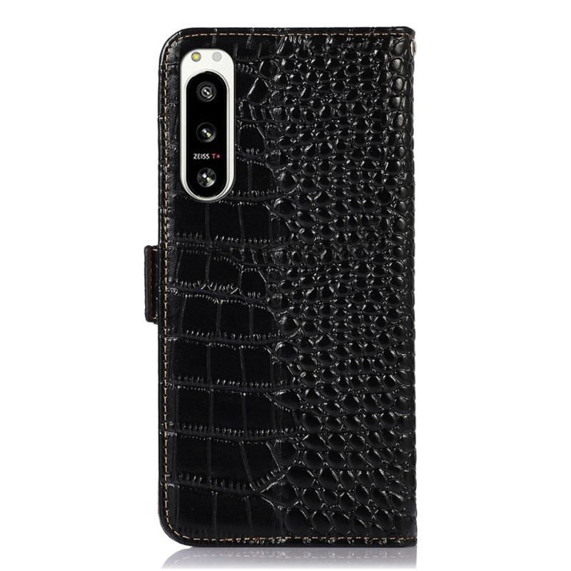 Housse Sony Xperia 5 IV Style Crocodile RFID