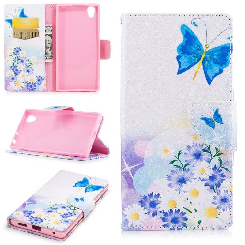 Housse Sony Xperia L1 Papillons Et Fleurs Peints