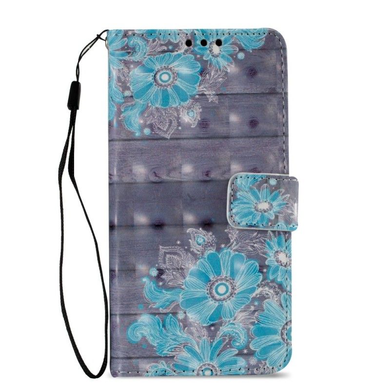 Housse Sony Xperia Xa2 Fleurs Bleues 3d