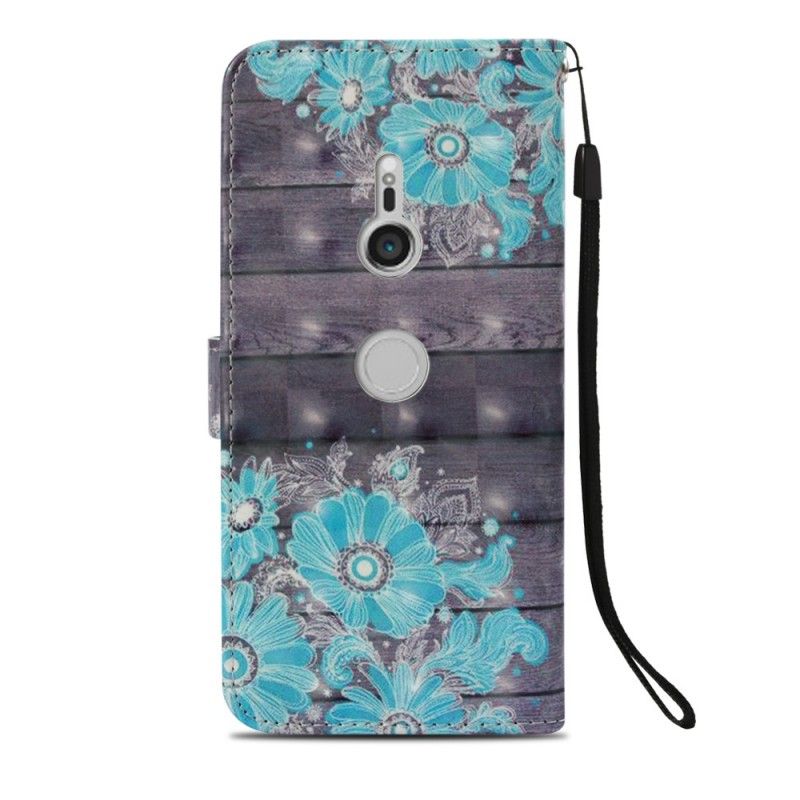 Housse Sony Xperia Xa3 Fleurs Bleues 3d