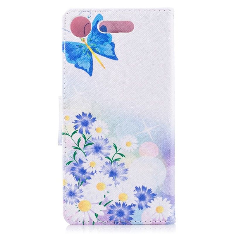 Housse Sony Xperia Xz1 Papillons Et Fleurs Peints