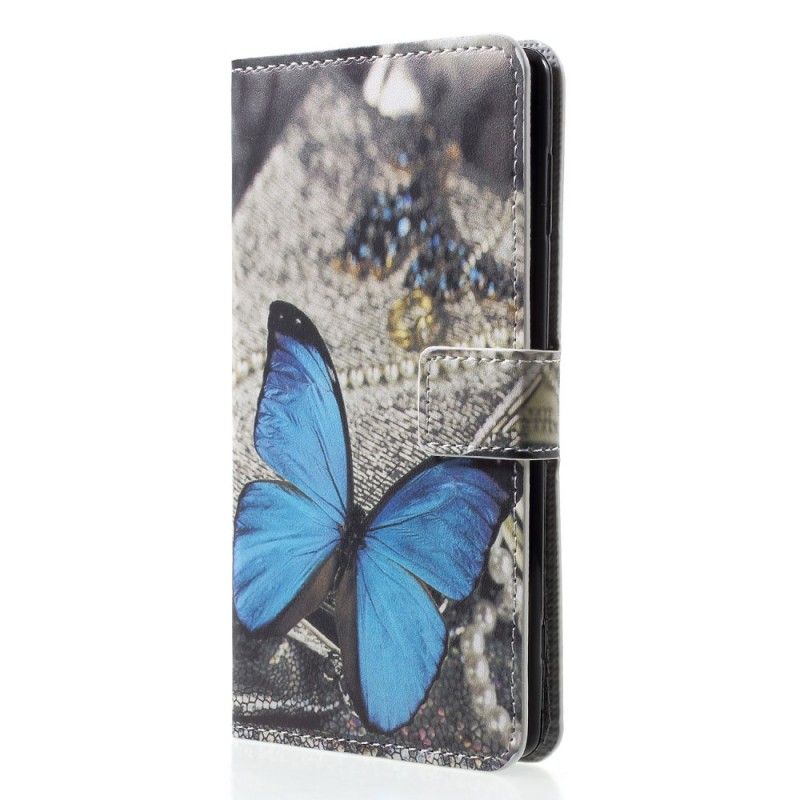 Étui Housse Sony Xperia Xz2 Papillon Bleu