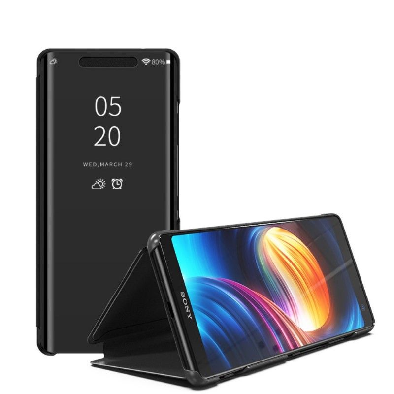 View Cover Sony Xperia Xz3 Miroir Et Simili Cuir