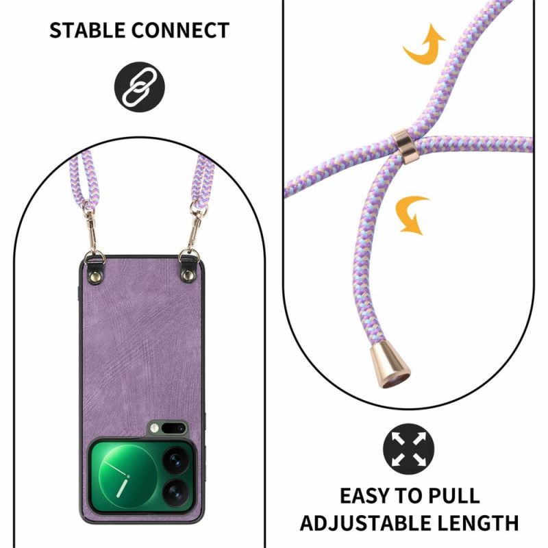 Coque à Cordon Xiaomi 17 Pro Max Effet Cuir