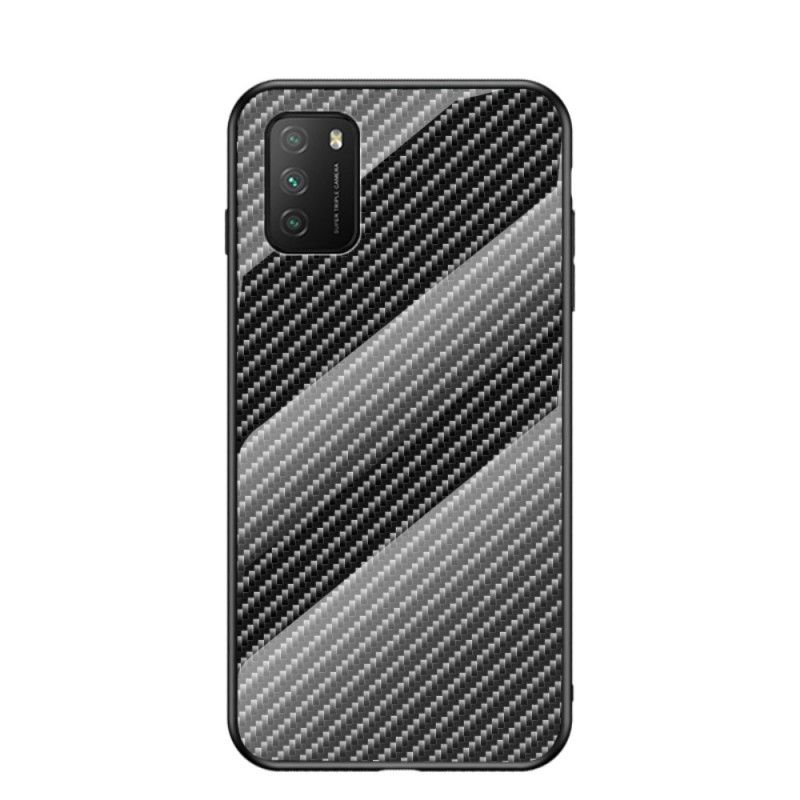 Coque Poco M3 Verre Trempé Fibre Carbone