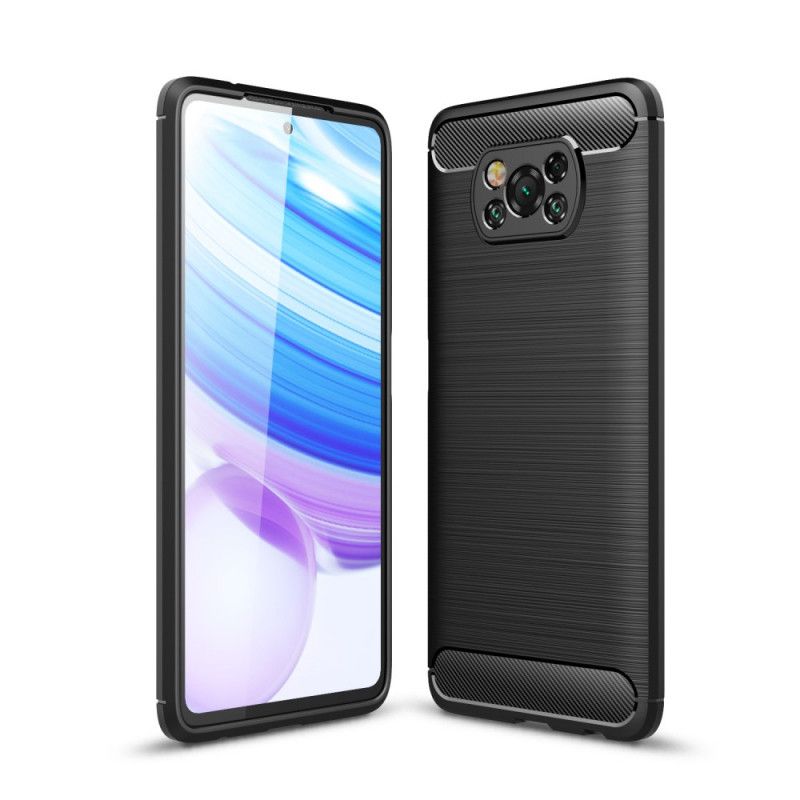 Coque Poco X3 Fibre Carbone Brossée