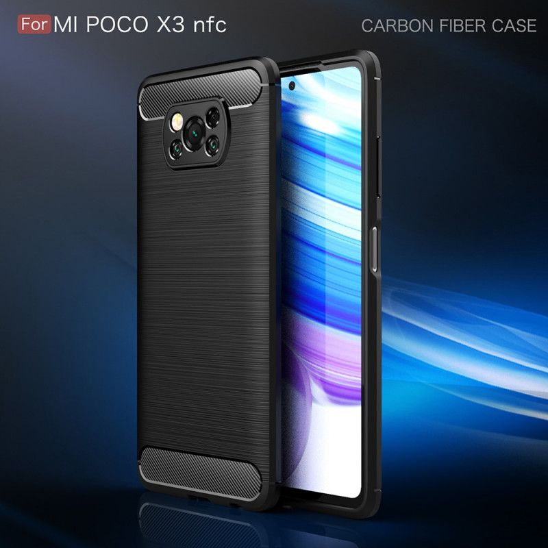 Coque Poco X3 Fibre Carbone Brossée