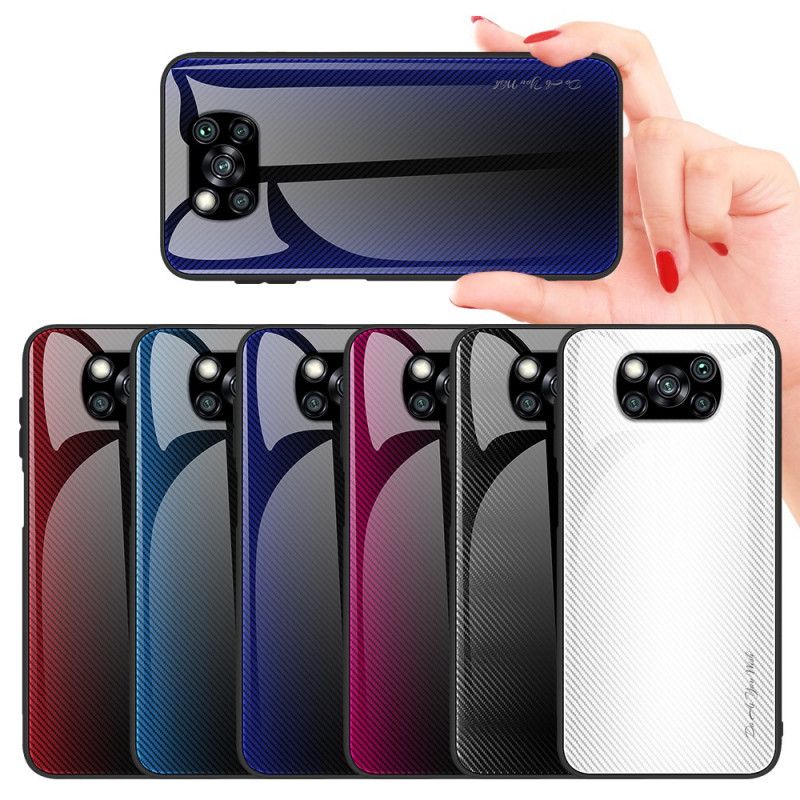 Coque Poco X3 Verre Trempé Fibre Carbone