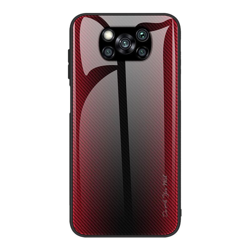 Coque Poco X3 Verre Trempé Fibre Carbone