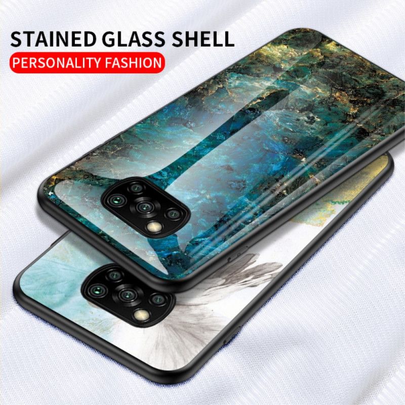 Coque Poco X3 Verre Trempé Marble Colors