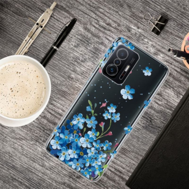 Coque Pour Xiaomi Mi 11T / 11T Pro Bouquet De Fleurs Bleues