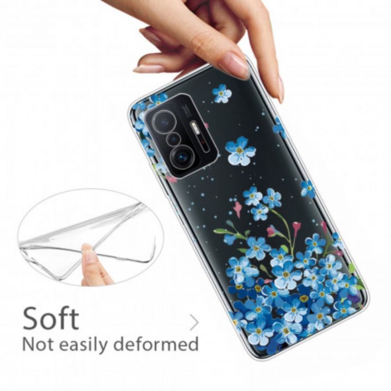 Coque Pour Xiaomi Mi 11T / 11T Pro Bouquet De Fleurs Bleues