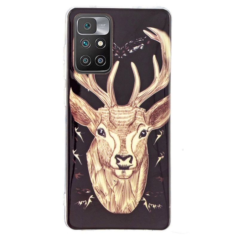 Coque Pour Xiaomi Redmi 10 Cerf Majestueux Fluorescente