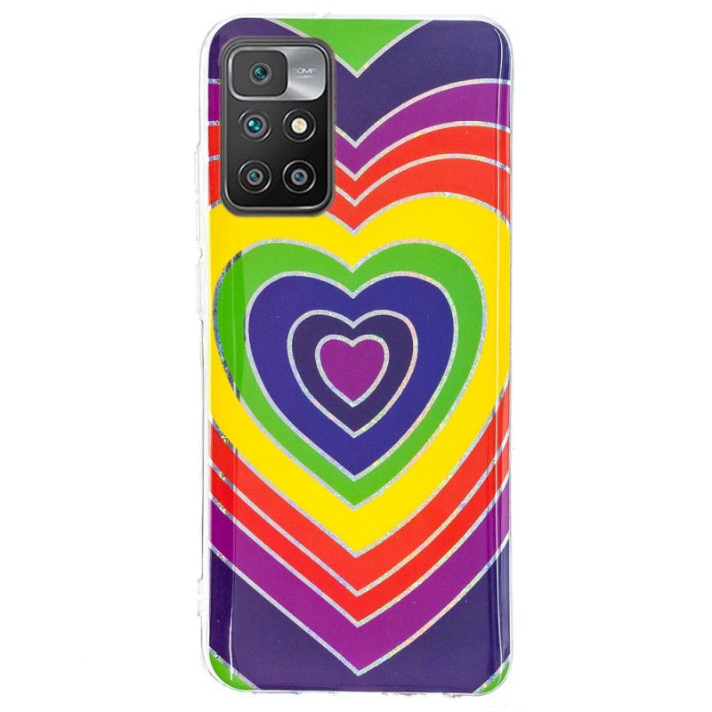 Coque Pour Xiaomi Redmi 10 Coeur Psychédélique