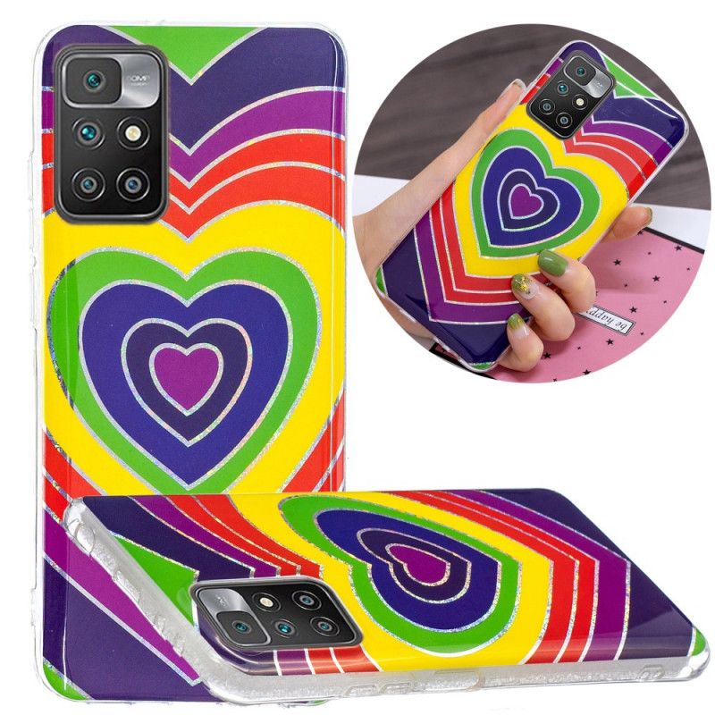 Coque Pour Xiaomi Redmi 10 Coeur Psychédélique