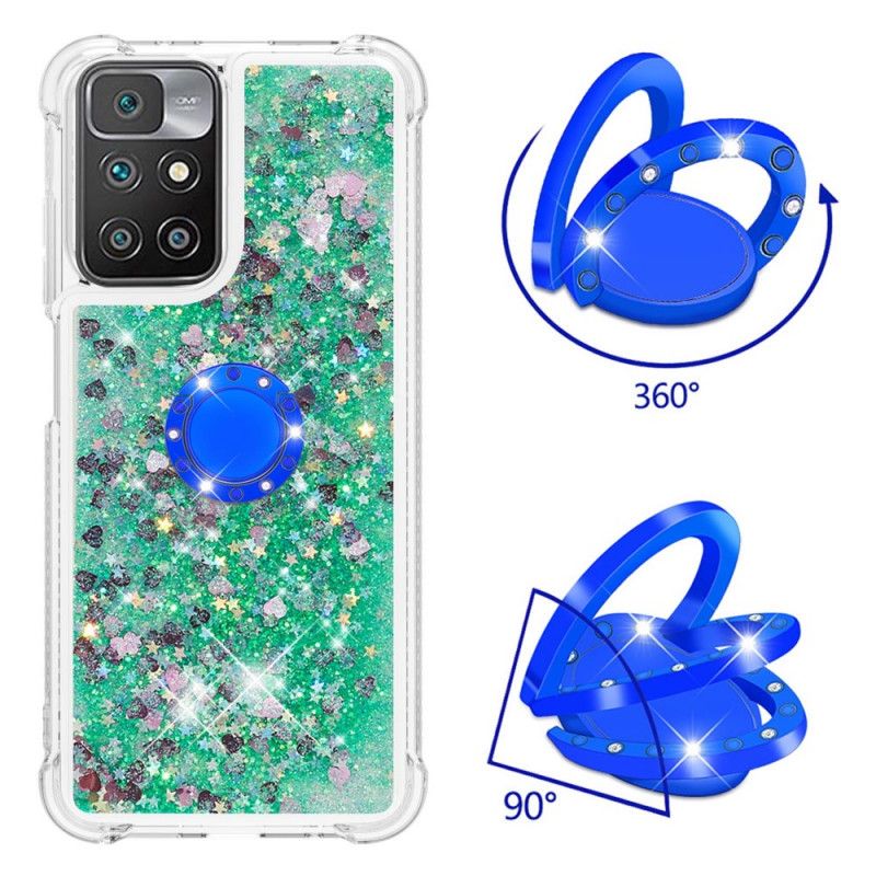 Coque Pour Xiaomi Redmi 10 Paillettes Avec Anneau-support