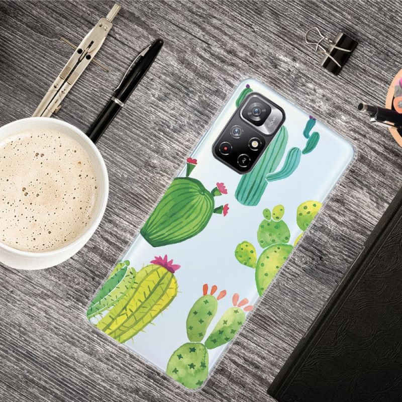 Coque Pour Xiaomi Redmi Note 11 / Poco M4 Pro 5G Cactus Aquarelle