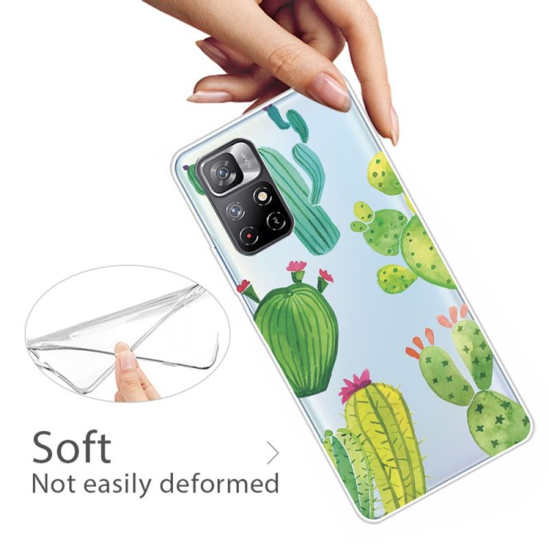 Coque Pour Xiaomi Redmi Note 11 / Poco M4 Pro 5G Cactus Aquarelle