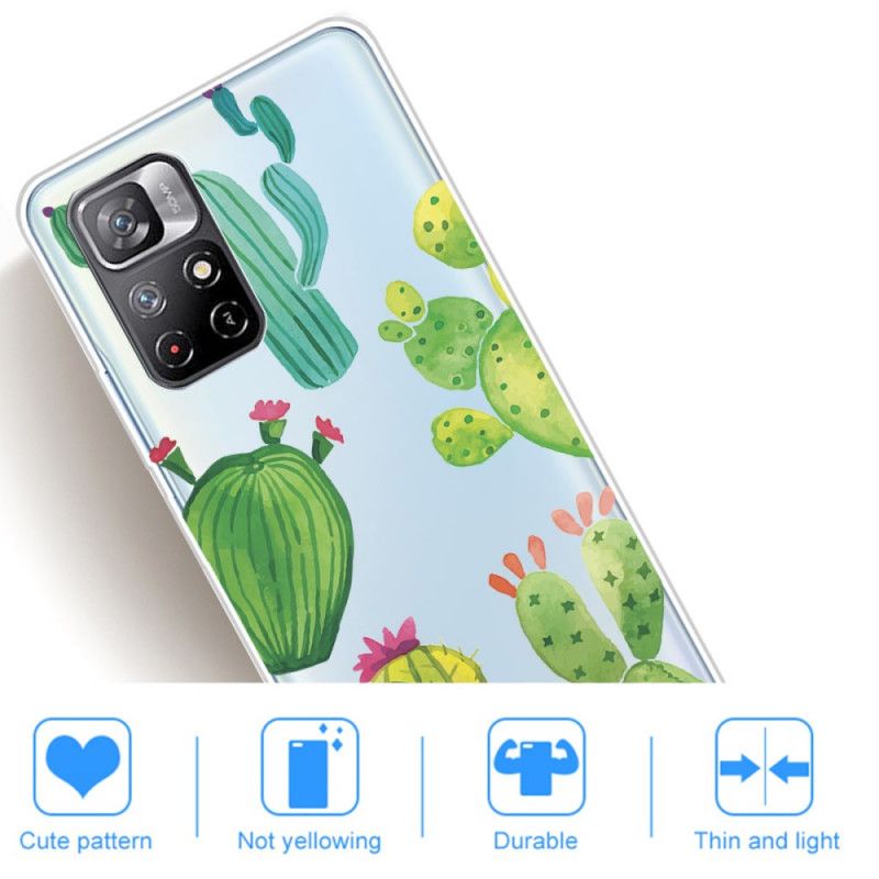 Coque Pour Xiaomi Redmi Note 11 / Poco M4 Pro 5G Cactus Aquarelle