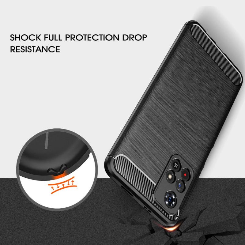 Coque Pour Xiaomi Redmi Note 11 / Poco M4 Pro 5G Fibre Carbone Brossée