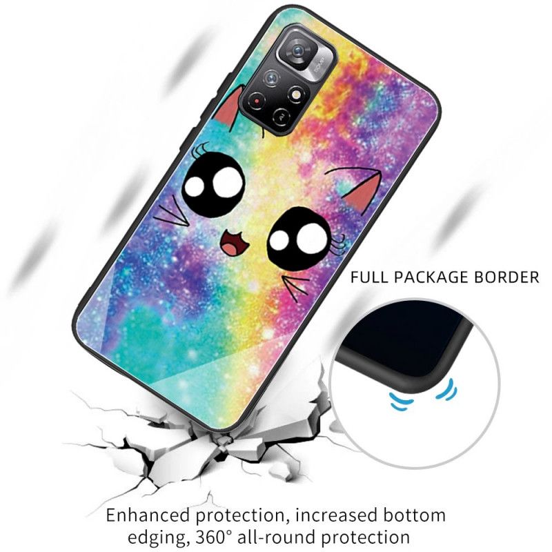 Coque Pour Xiaomi Redmi Note 11 / Poco M4 Pro 5G Verre Trempé Chat