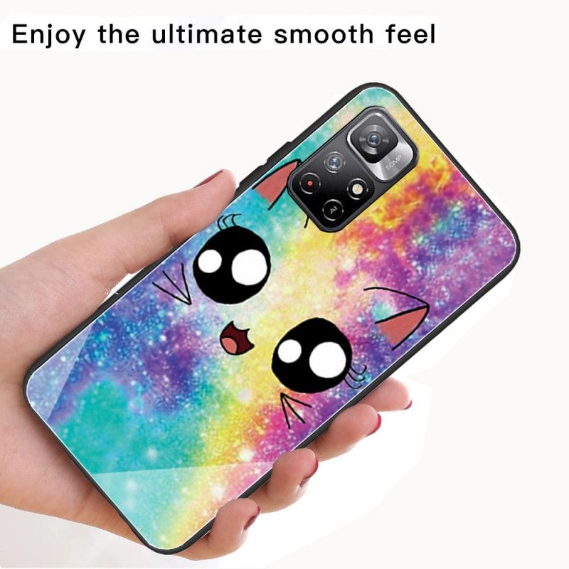 Coque Pour Xiaomi Redmi Note 11 / Poco M4 Pro 5G Verre Trempé Chat