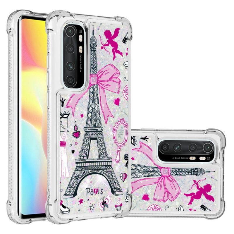 Coque Xaiomi Mi Note 10 Lite La Tour Eiffel Paillettes