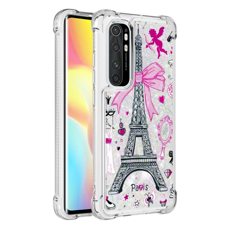 Coque Xaiomi Mi Note 10 Lite La Tour Eiffel Paillettes