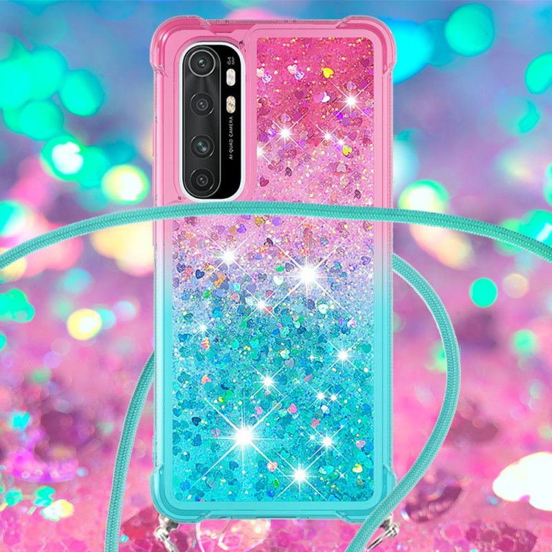 Coque Xaiomi Mi Note 10 Lite Silicone Paillettes Et Cordon