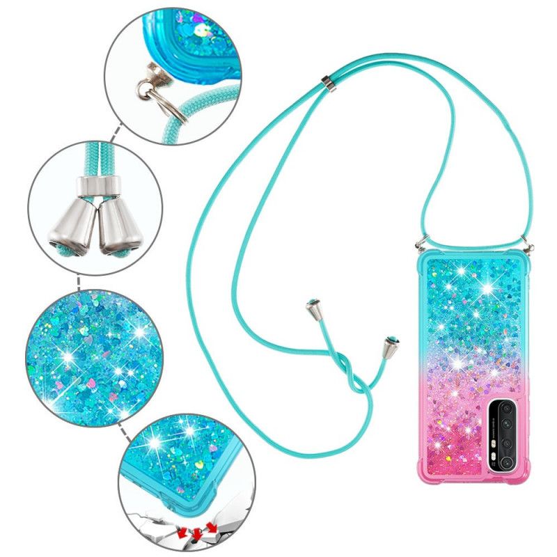 Coque Xaiomi Mi Note 10 Lite Silicone Paillettes Et Cordon