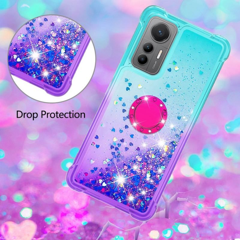 Coque Xiaomi 12 Lite Paillettes Anneau-Support