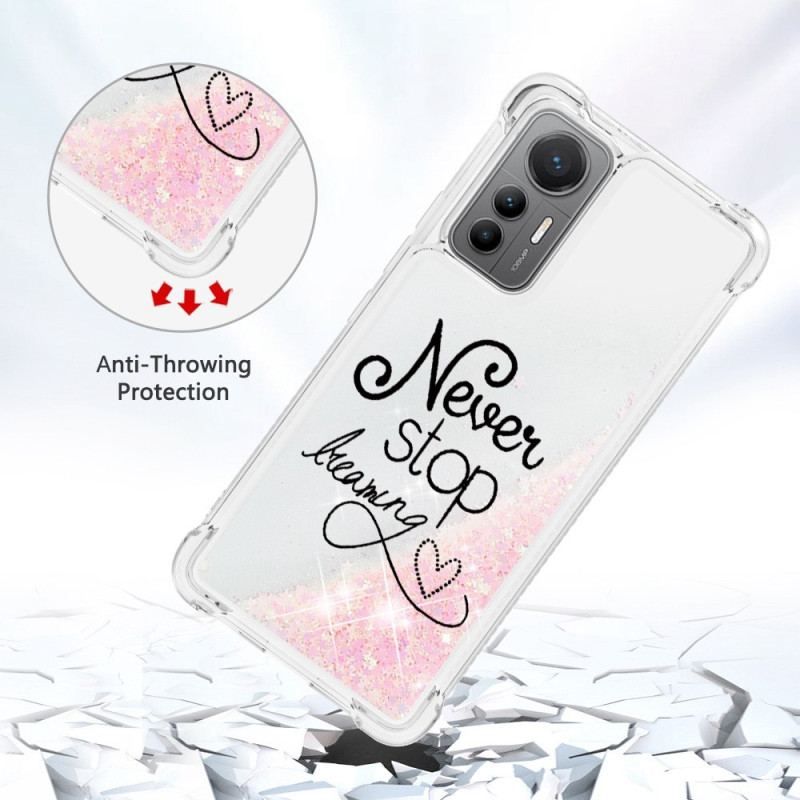 Coque Xiaomi 12 Lite Paillettes Never Stop Dreaming