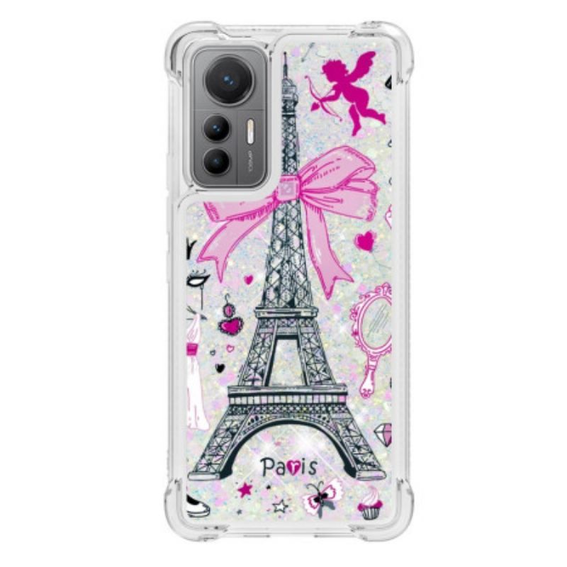 Coque Xiaomi 12 Lite Paillettes Tour Eiffel